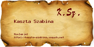 Kaszta Szabina névjegykártya